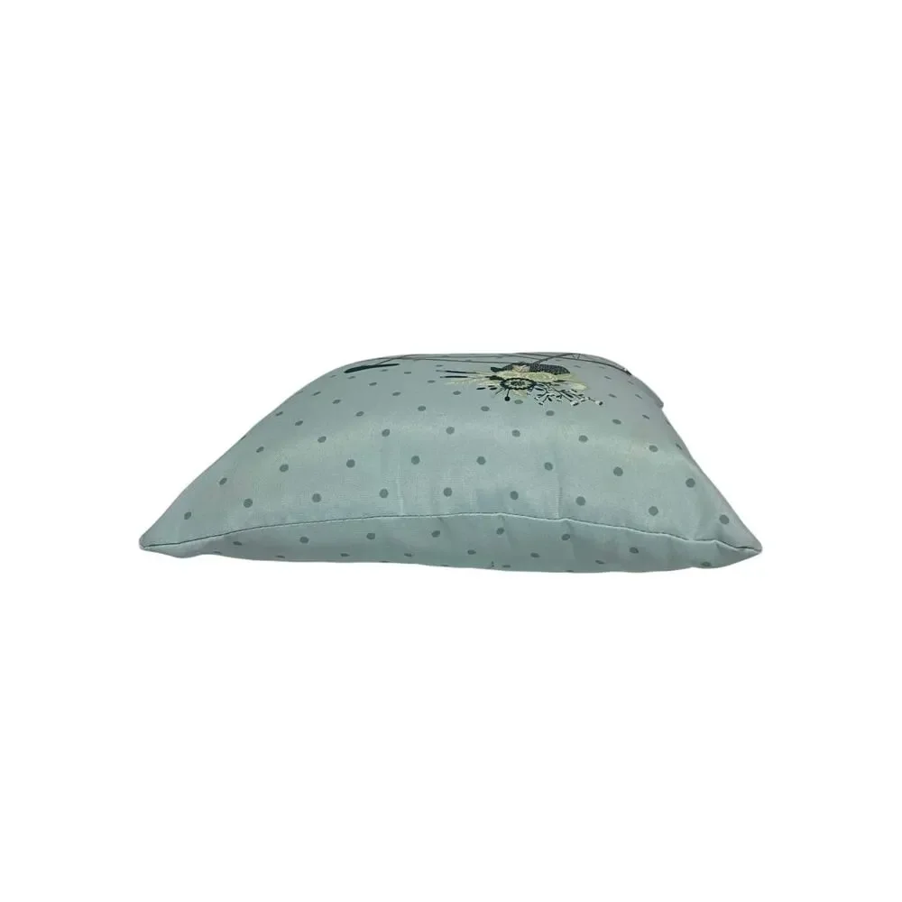 Hampton Bay 17x17 Throw Pillow Powder Blue Bicycle Flower Basket Outdoor Decor